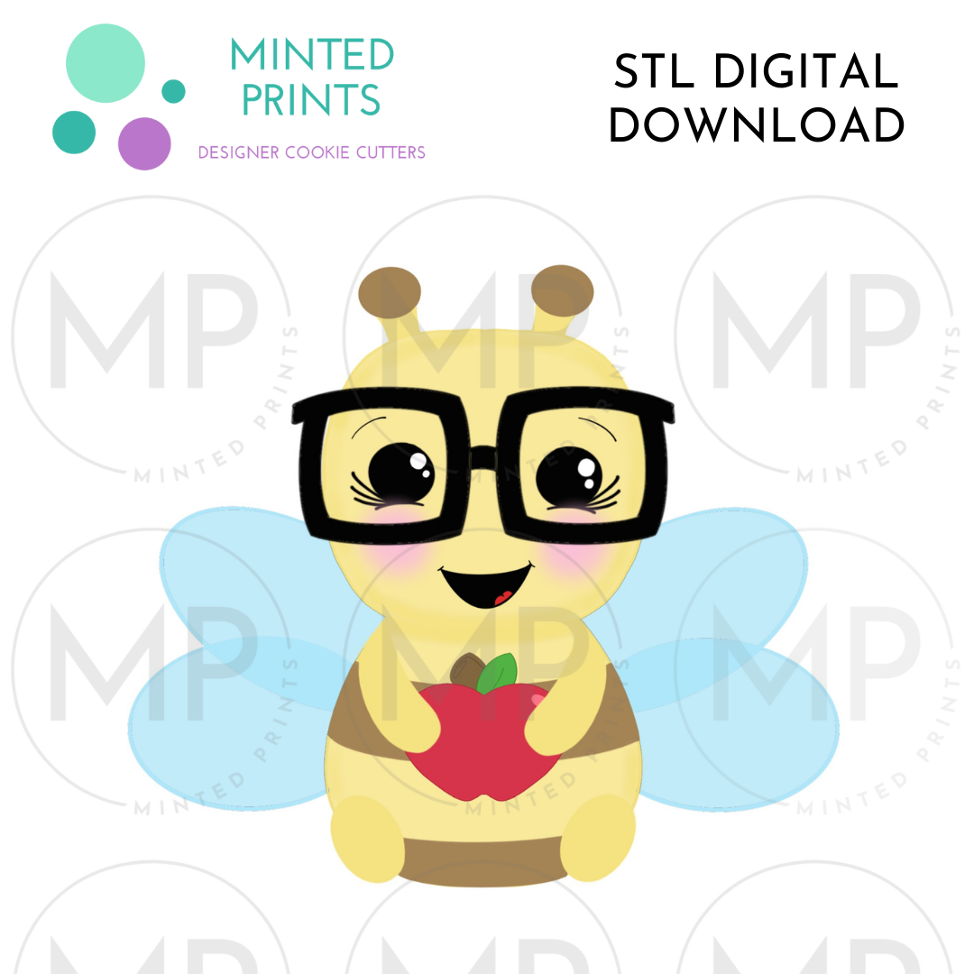 Nerdy Bee Cookie Cutter STL DIGITAL DOWNLOAD