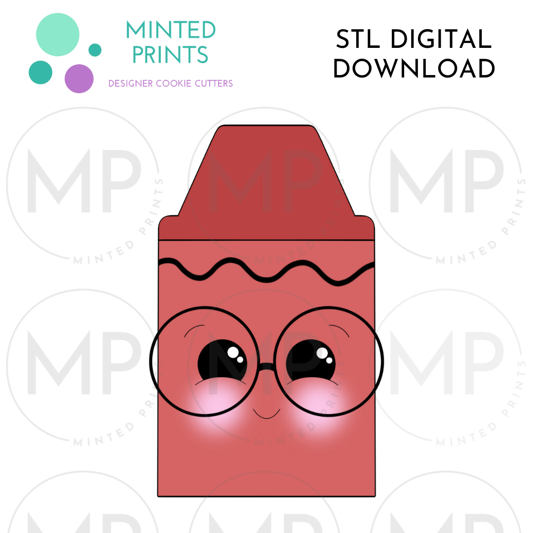 Nerdy Crayon Top Cookie Cutter STL DIGITAL DOWNLOAD