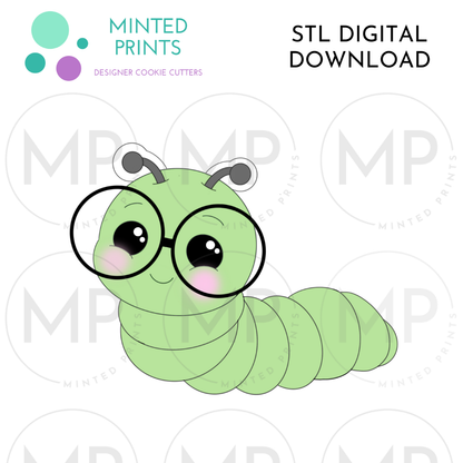 Nerdy Worm Cookie Cutter STL DIGITAL DOWNLOAD