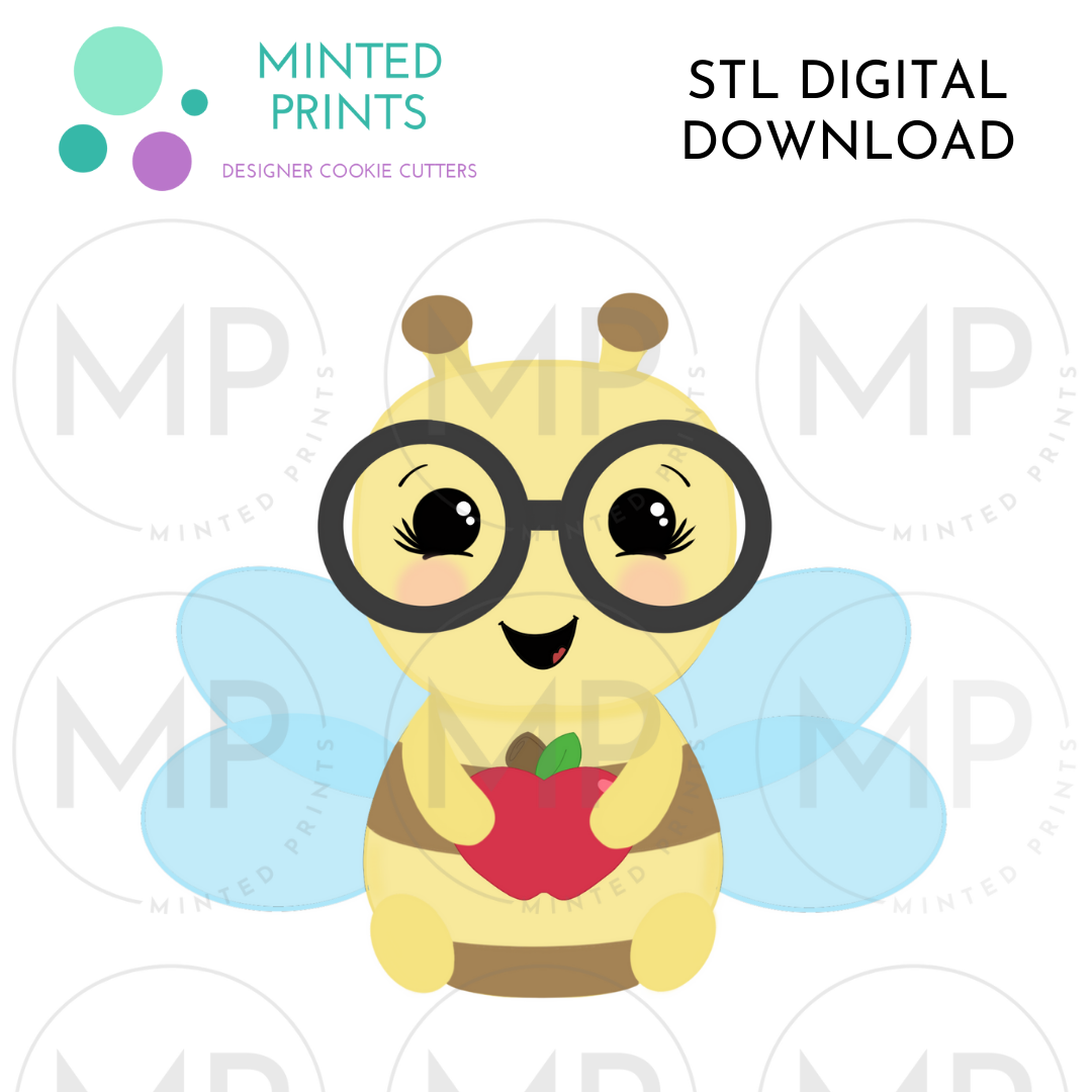 Nerdy Bee #2 Cookie Cutter STL DIGITAL DOWNLOAD