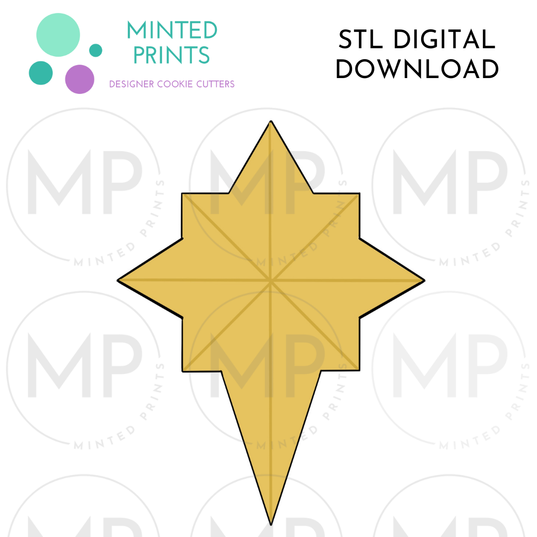 North Star Cookie Cutter STL DIGITAL DOWNLOAD