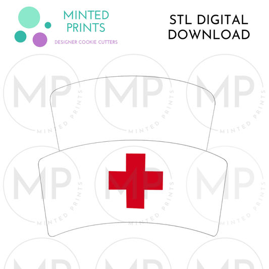 Nurse Hat Cookie Cutter STL DIGITAL DOWNLOAD