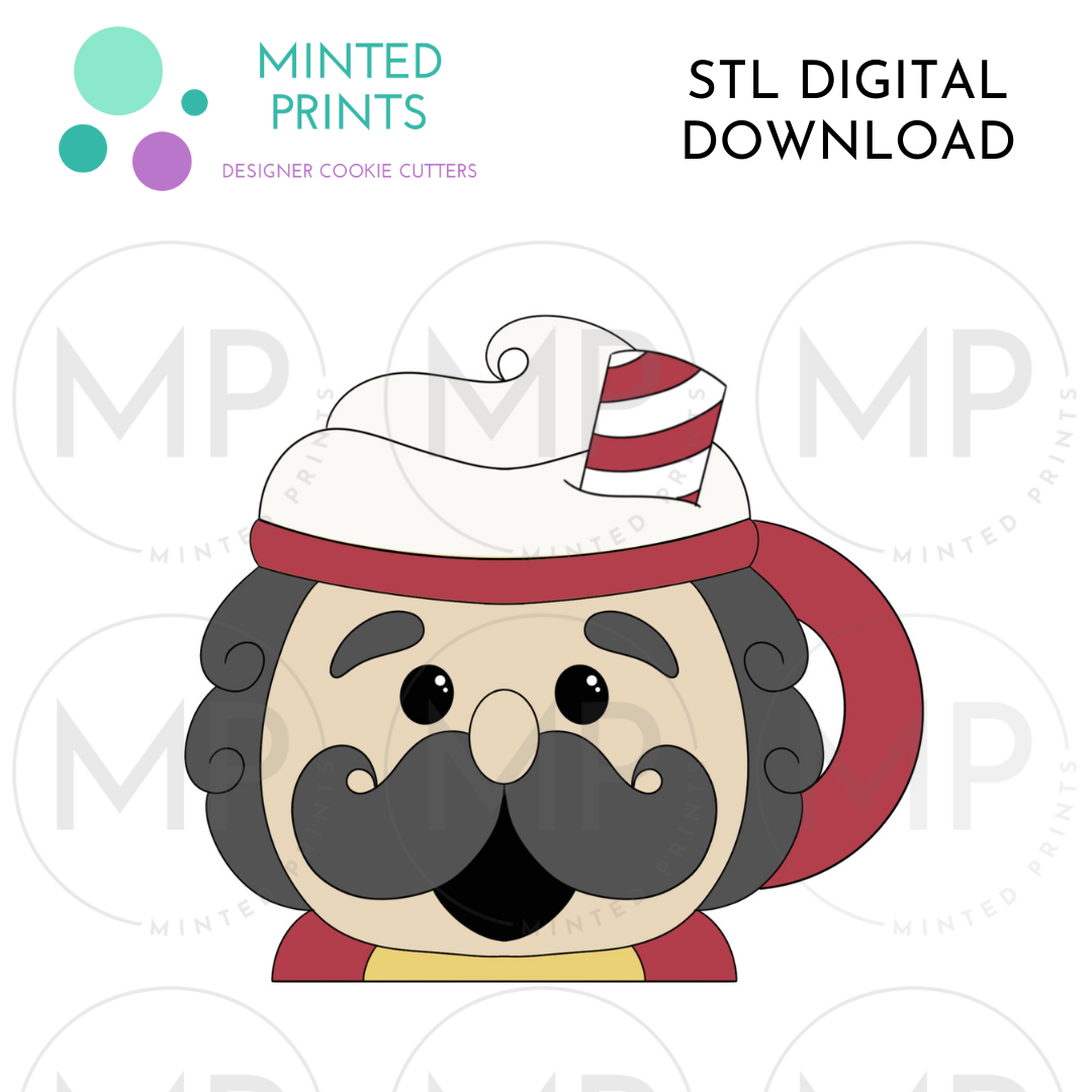 Nutcracker Mug Cookie Cutter STL DIGITAL DOWNLOAD