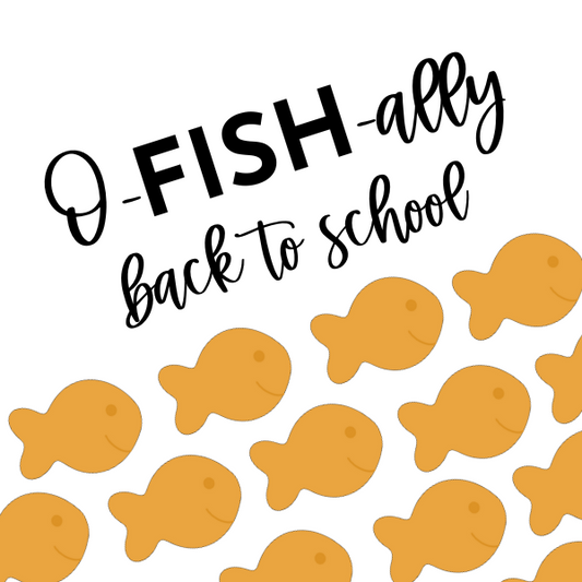 O-FISH-ally Back to School Cookie Tag, 2 Inch Square