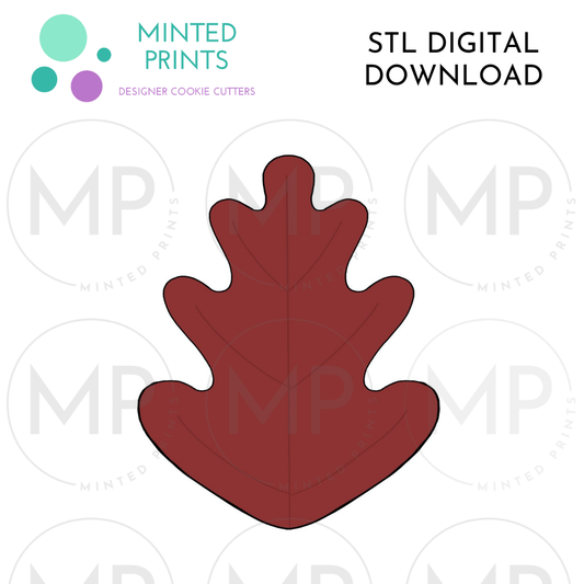 Oak Leaf Cookie Cutter STL DIGITAL DOWNLOAD