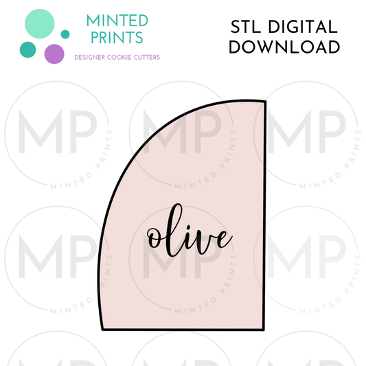 Olive Plaque Cookie Cutter STL DIGITAL DOWNLOAD