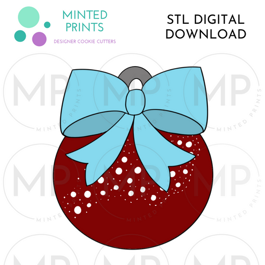 Ornament with Bow Cookie Cutter STL DIGITAL DOWNLOAD