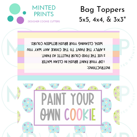 Paint Your Own Cookie Easter Eggs Cookie Bag Topper