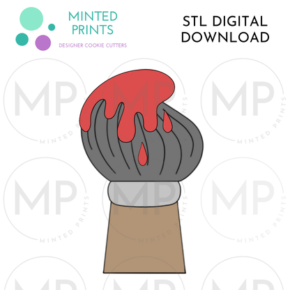 Paintbrush tip Cookie Cutter STL DIGITAL DOWNLOAD