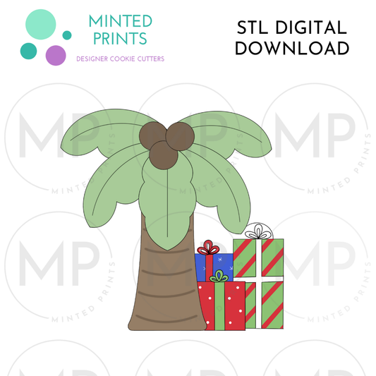 Palm Tree with Presents Cookie Cutter STL DIGITAL DOWNLOAD