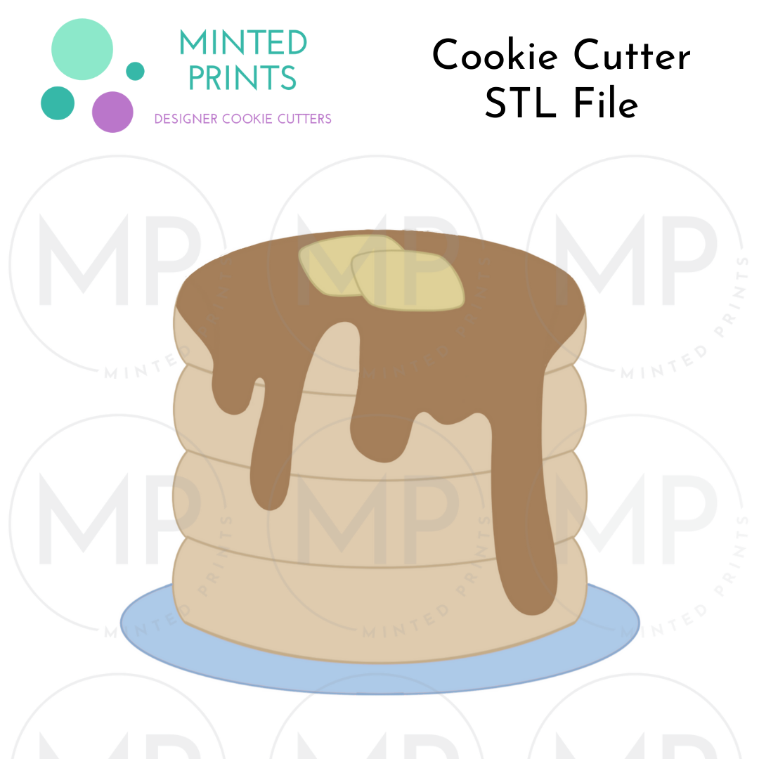 Pancakes Set of 3 Cookie Cutter STL DIGITAL FILES