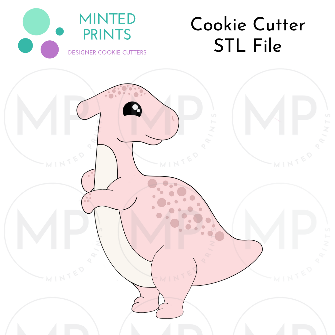 Parasaurolophus Dinosaur Cookie Cutter STL DIGITAL FILE