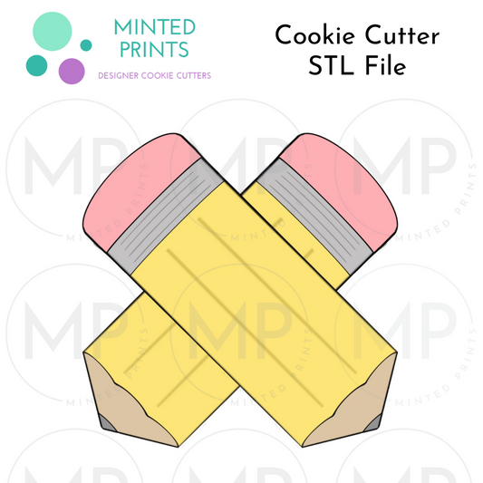 Pencil X Cookie Cutter STL DIGITAL FILE