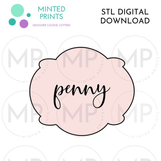 Penny Plaque Cookie Cutter STL DIGITAL DOWNLOAD