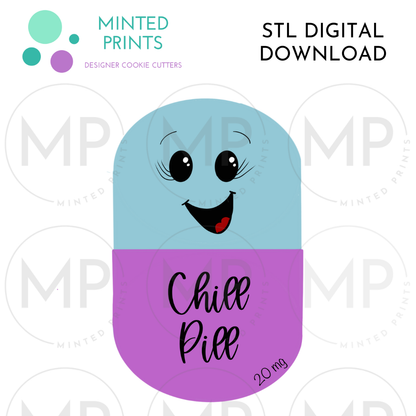 Pill Capsule Cookie Cutter STL DIGITAL DOWNLOAD