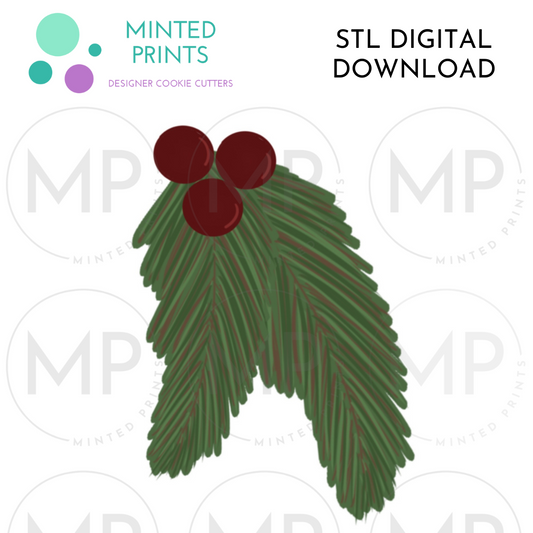 Pine Branch Cookie Cutter STL DIGITAL DOWNLOAD