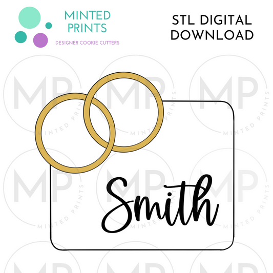 Plain Rings Plaque Cookie Cutter STL DIGITAL DOWNLOAD