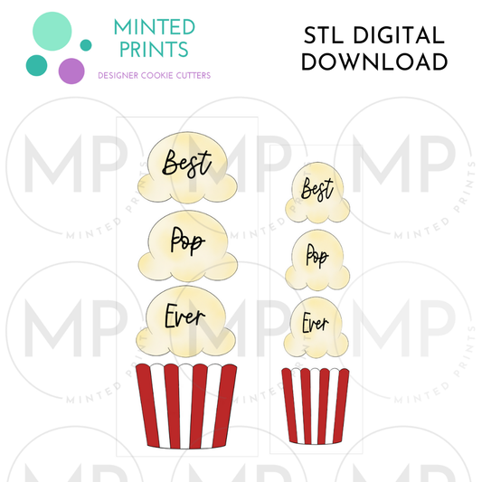 Popcorn Stack Puzzle (Set of 2) Cookie Cutter STL DIGITAL DOWNLOAD