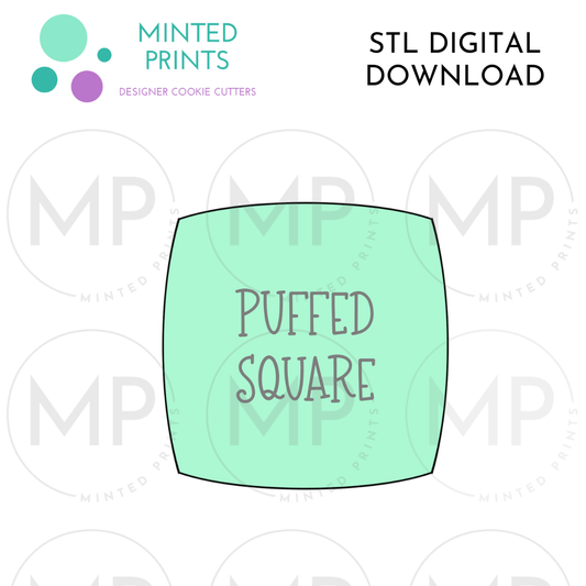 Puffed Square Cookie Cutter STL DIGITAL DOWNLOAD