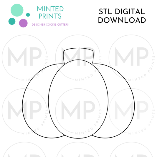 Plump Pumpkin Cookie Cutter STL DIGITAL DOWNLOAD