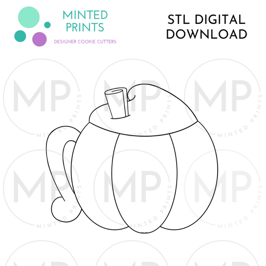 Pumpkin Mug Cookie Cutter STL DIGITAL DOWNLOAD