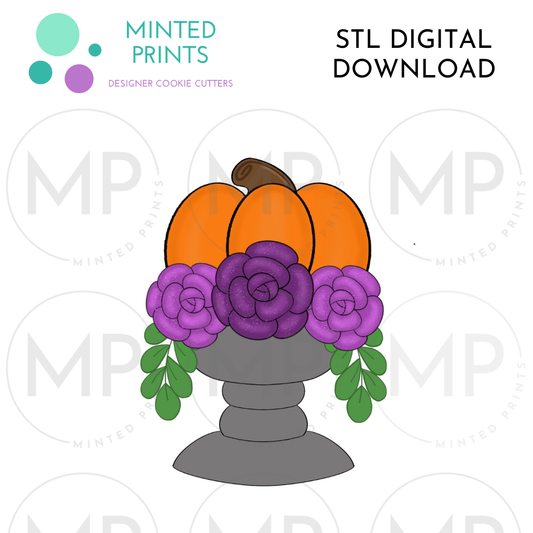 Pumpkin Urn Cookie Cutter STL DIGITAL DOWNLOAD