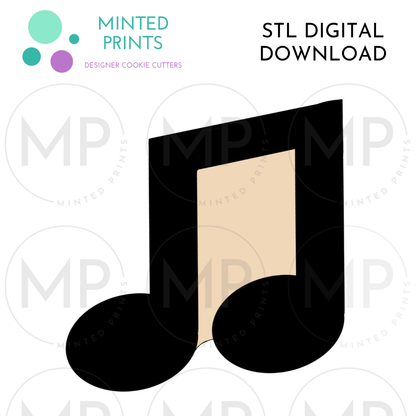 Quarter Note Music Note Cookie Cutter STL DIGITAL DOWNLOAD