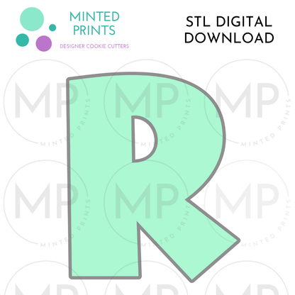 Letter R Cookie Cutter STL DIGITAL DOWNLOAD