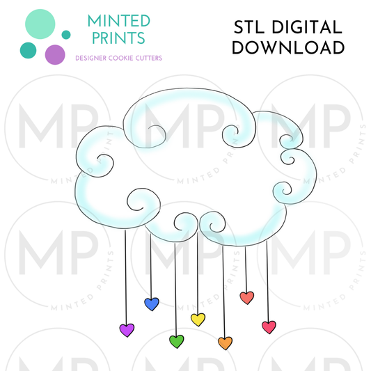 Rain Cloud Cookie Cutter STL DIGITAL DOWNLOAD