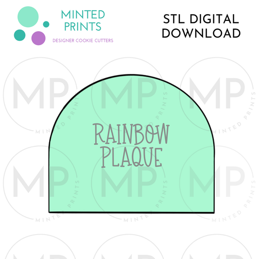 Rainbow Plaque Cookie Cutter STL DIGITAL DOWNLOAD