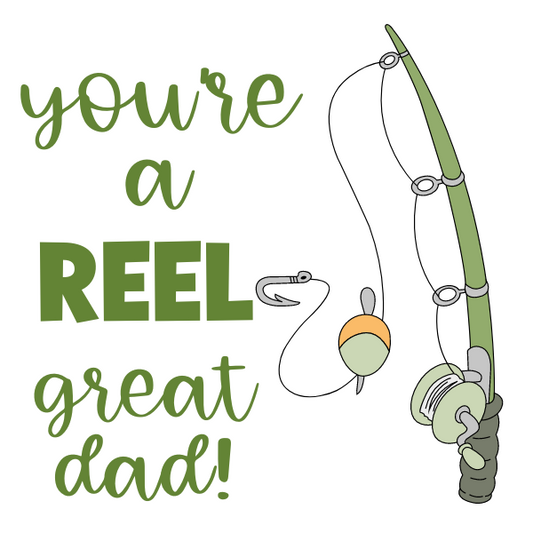 You're a REEL Great Dad Cookie Tag, 2 Inch Square