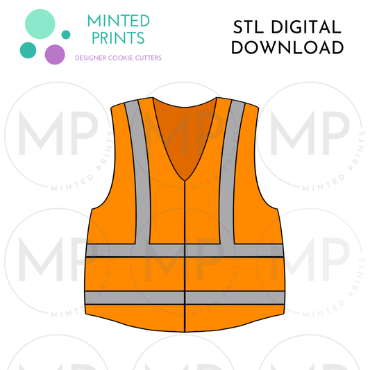 Reflective Vest Cookie Cutter STL DIGITAL DOWNLOAD