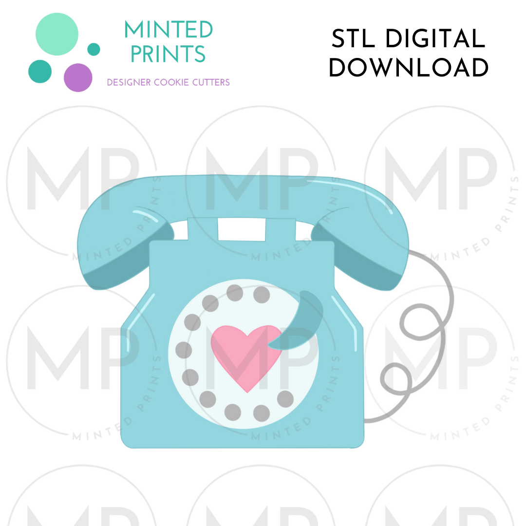 Retro Telephone Cookie Cutter STL DIGITAL DOWNLOAD