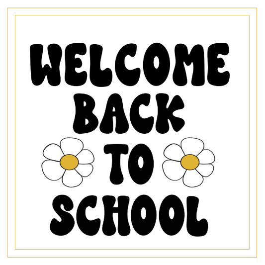 Retro Welcome Back to School Cookie Tag, 2 Inch Square