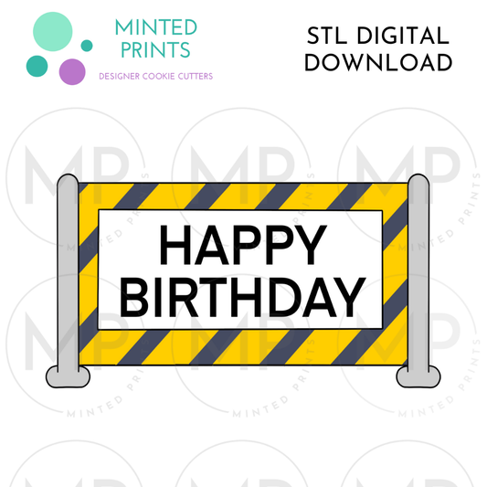 Road Block Sign Cookie Cutter STL DIGITAL DOWNLOAD