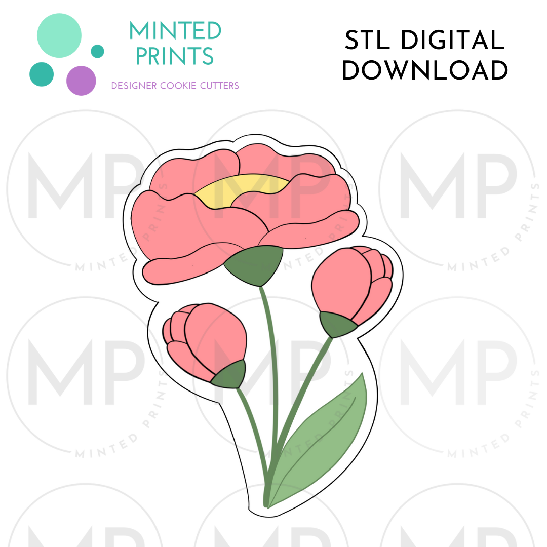 Rose Stem 2 Cookie Cutter STL DIGITAL DOWNLOAD