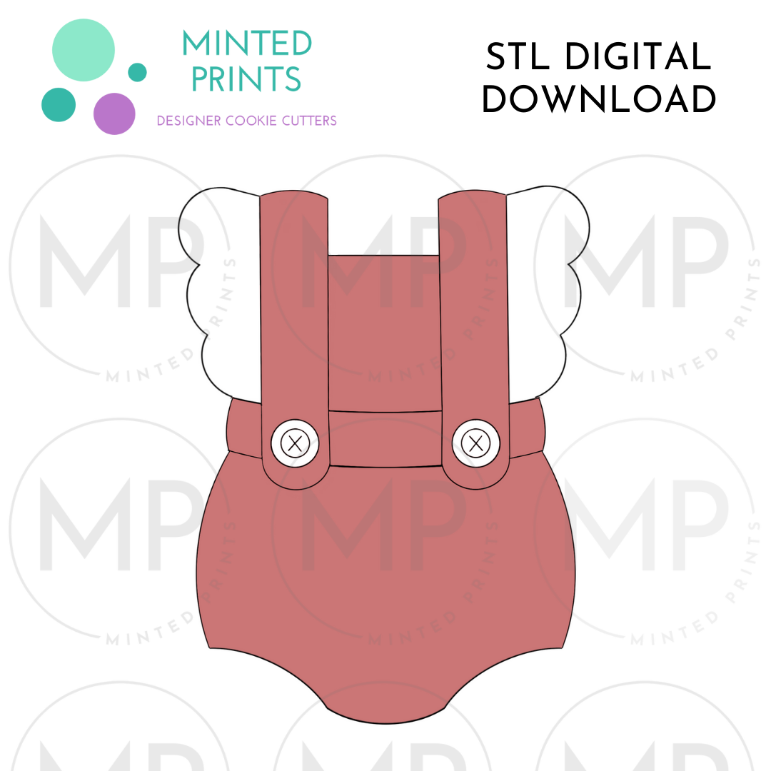 Ruffle Romper 2 Cookie Cutter STL DIGITAL DOWNLOAD