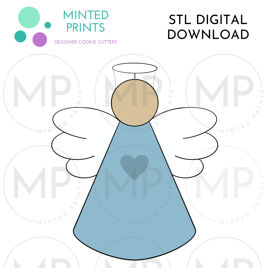 Rustic Angel Cookie Cutter STL DIGITAL DOWNLOAD