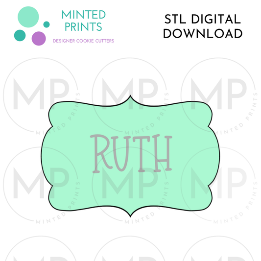 Ruth Squared Plaque Cookie Cutter STL DIGITAL DOWNLOAD