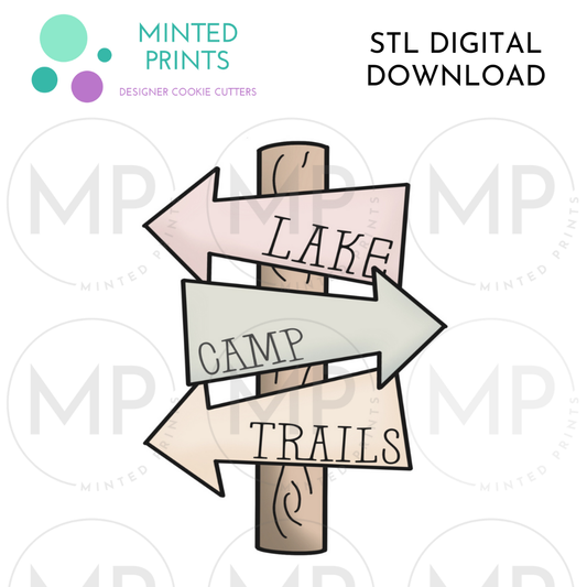 Trail Sign Cookie Cutter STL DIGITAL DOWNLOAD