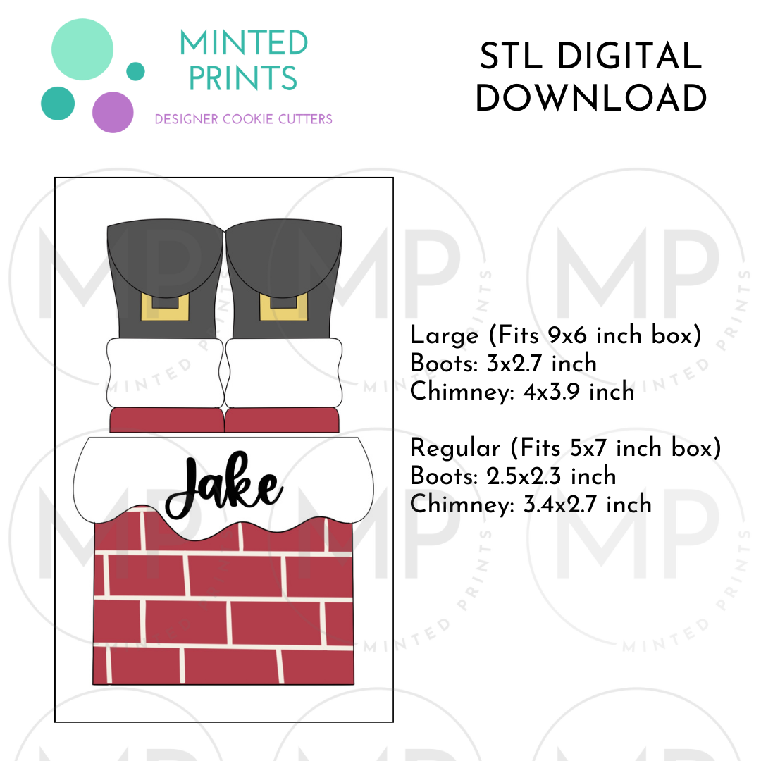 Santa Chimney Puzzle (Set of 2) Cookie Cutter STL DIGITAL DOWNLOAD