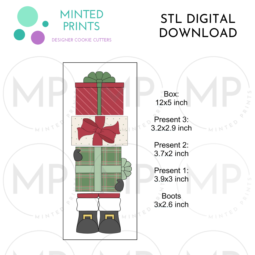 Santa Present Puzzle (Set of 4) Cookie Cutter STL DIGITAL DOWNLOAD