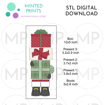 Santa Present Puzzle (Set of 4) Cookie Cutter STL DIGITAL DOWNLOAD