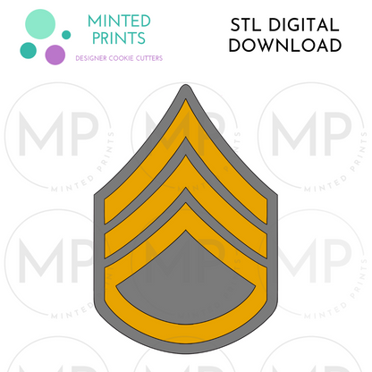 Sergeant Ranking Cookie Cutter STL DIGITAL DOWNLOAD