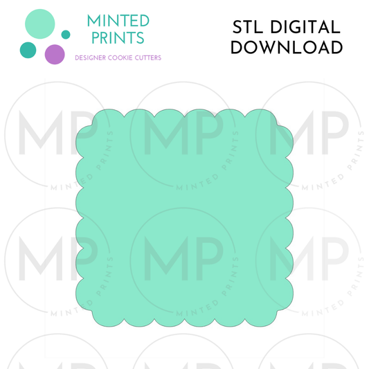 Scallop Square Cookie Cutter STL DIGITAL DOWNLOAD