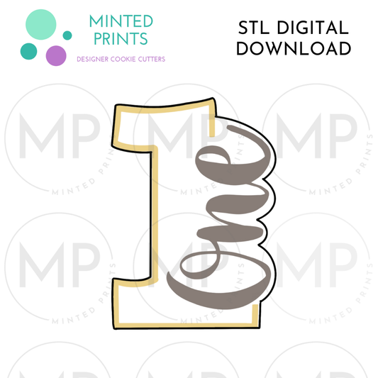 Scripted One Cookie Cutter STL DIGITAL DOWNLOAD