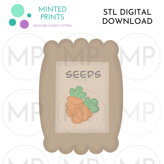 Seed Packet Cookie Cutter STL DIGITAL DOWNLOAD