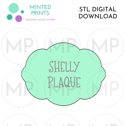 Shelly Plaque Cookie Cutter STL DIGITAL DOWNLOAD