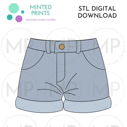 Shorts Cookie Cutter STL DIGITAL DOWNLOAD