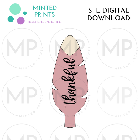 Skinny Feather Cookie Cutter STL DIGITAL DOWNLOAD